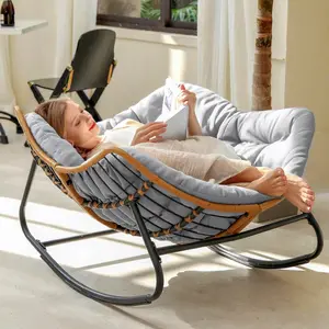 Patio Rocking Chairs,Lounge /Egg Chair Outdoor/Indoor,Comfy Reading Chair for Bedroom/Living Room/Porch/Garden