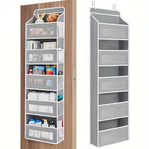 Hanging cloth storage box behind the door, storage box above the door, hanging wardrobe storage box, 4 shelves, 4 large capacity pockets, Multifunctional storage, suitable for bedrooms, bathrooms, home storage, Space Saving Organizer, Closet Organizer