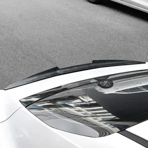 Adjustable Length 3-Stage Car Rear Wing, Universal Punch-Free Carbon Fiber Style Trunk Spoiler Blade, Auto Exterior Mod Parts