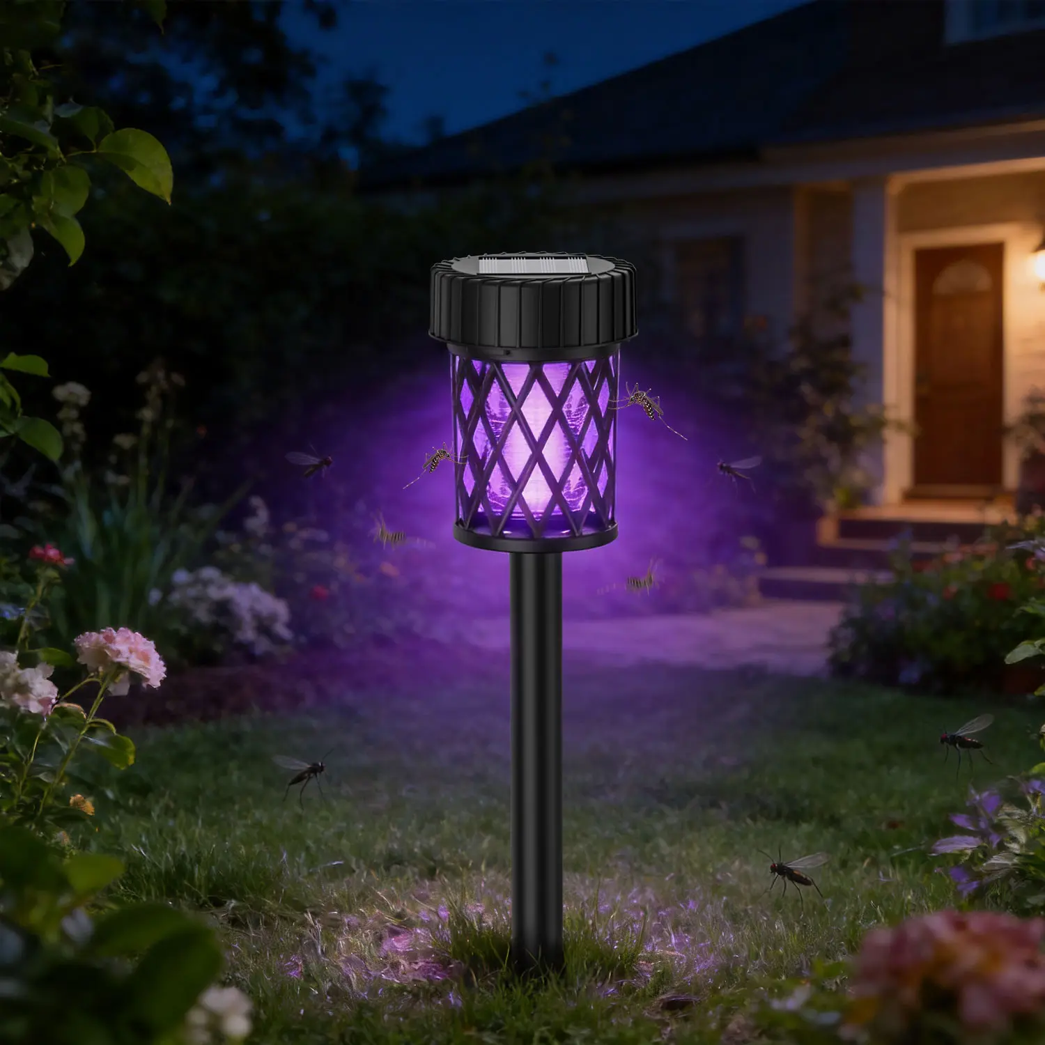8-Piece Solar Mosquito Repellent Light Set Pack, 2-in-1 LED Solar-Powered Solution for Mosquito Control, Suitable for Outdoor Garden and Indoor Use