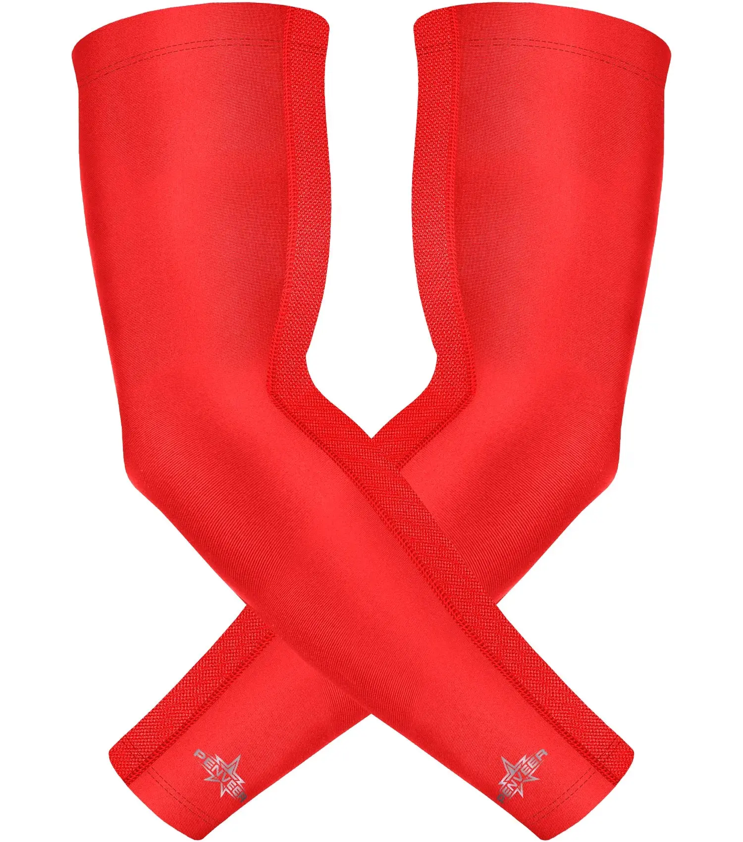 Penveer Compression Arm Sleeves for Men & Youth, Breathable 4-Way Stretch Fabric with Cooling Mesh Panel & Slip-Resistant Silicone for a Secure Hold, Adult, Full Arm Sleeve, Enhanced Performance, Faster Recovery, Silicone Protective Sleeve, Built-In Compr
