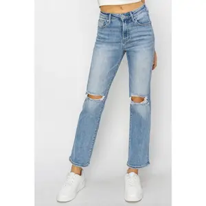 Regina High Rise Slim Straight Risen Jeans