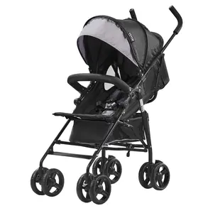 VEVOR Lightweight Stroller,  Compact Easy Fold MultiPosition Recline Canopy Backrest, Carbon Steel Frame, Large Storage Basket,Cup Holder, Umbrella Toddler Baby Stroller for Travel, Light Gray/Black