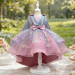 Girls Star Tulle Princess Dress High Low Party Dress for Birthday Wedding first communion dress Girls Star Tulle Princess Dress High Low Party Dress for Birthday Wedding first communion dress