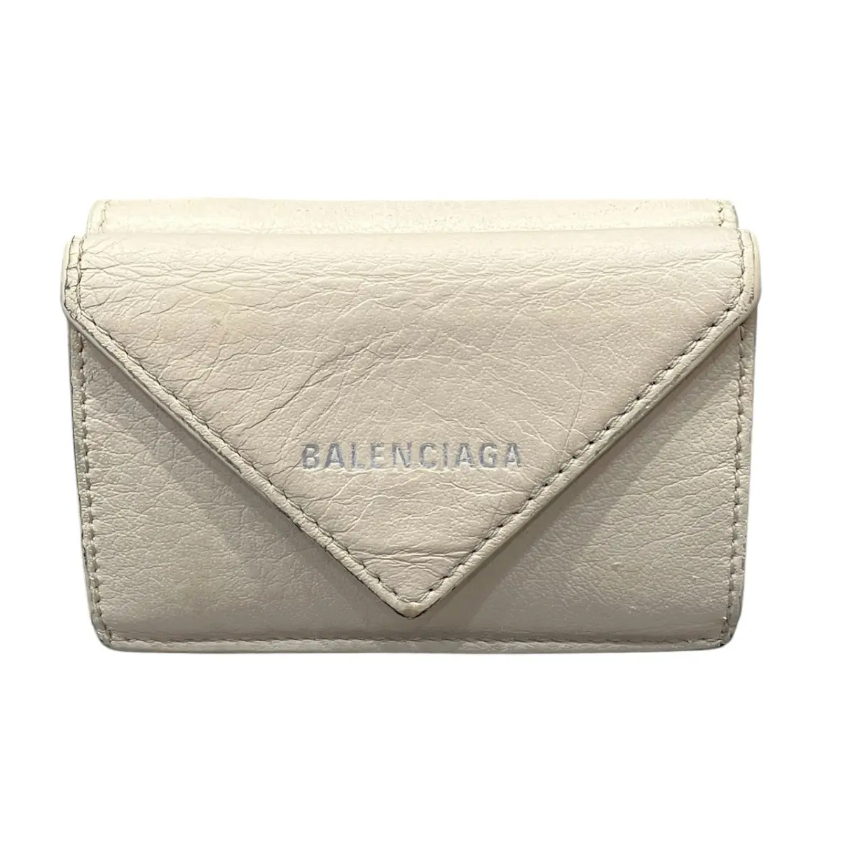 Pre-owned Balenciaga Calfskin Small Leather Goods Paper Mini Compact Wallet