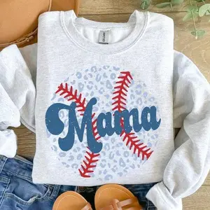 Popular Baseball Mama Sweatshirt, Leopard Baseball Mama Sweater, Baseball Mama Shirt, Baseball Lover Mother Day Gift, Trendy Mother Day Gift