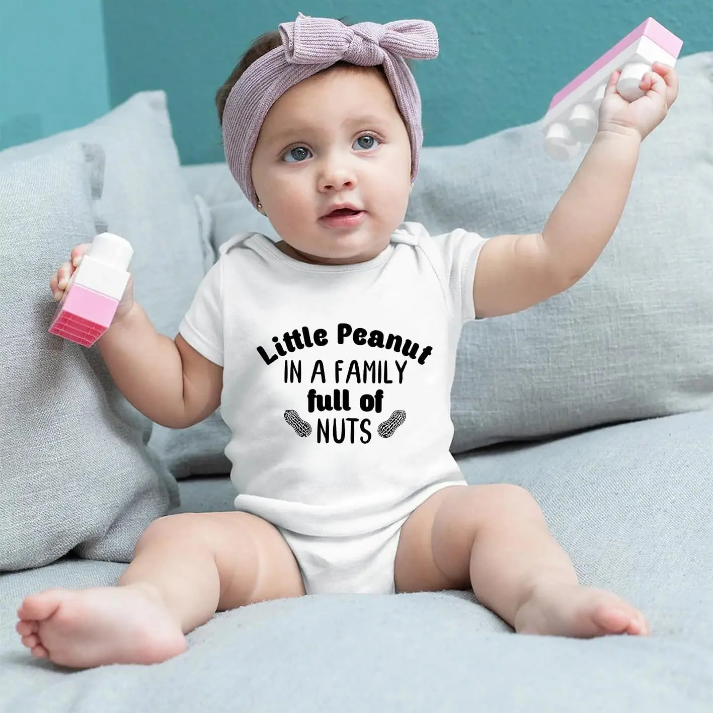 Funny Baby Boy Girl Bodysuit Baby Peanut Costume Infant Peanut Costume Lil Nugget Baby Outfit
