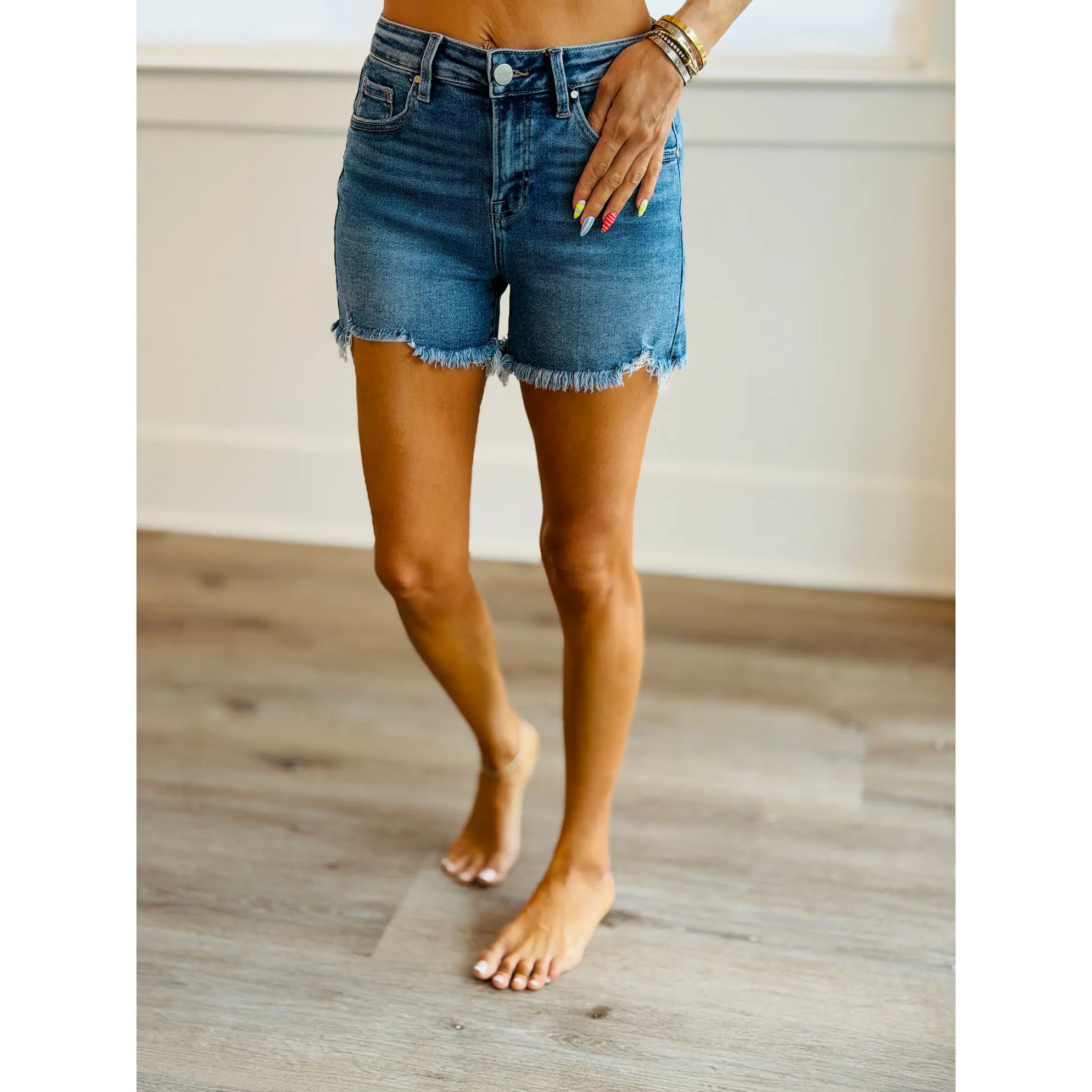 Risen Seaside Sweetheart Frayed Shorts (Reg & Plus)