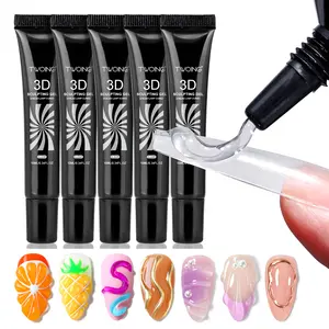 TWOING 5/2 Bottles Set 10ml 3D Nail Sculpting Gel – Waterproof No-Wipe Gel for Carvings, Shapes & DIY Nail Decorations, Easy Application Sculpting Gel for Nail Art Design