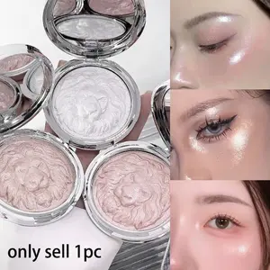 Kakashow Lion Series Highlighter Powder, Potato Mud Glitter, Transparent & Smooth, Pearl Finish, Affordable Multi-Use Makeup Palette