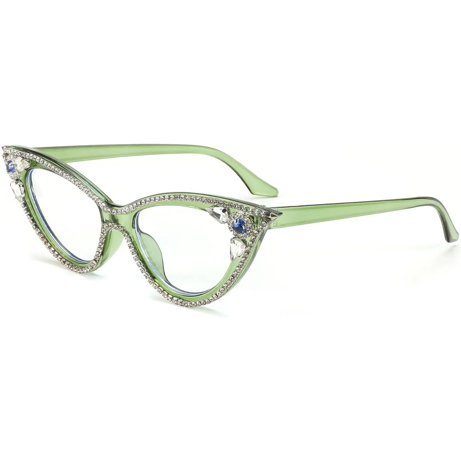 FEISEDY Diamond Blue Light Blocking Glasses Cat Eye Rhinestone Women Glasses Frame Anti Eyestrain Computer Eyewear B0070