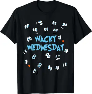 100%cotton Wacky Face Wednesday Men, Woman and Kids Outfit for School T-Shirt