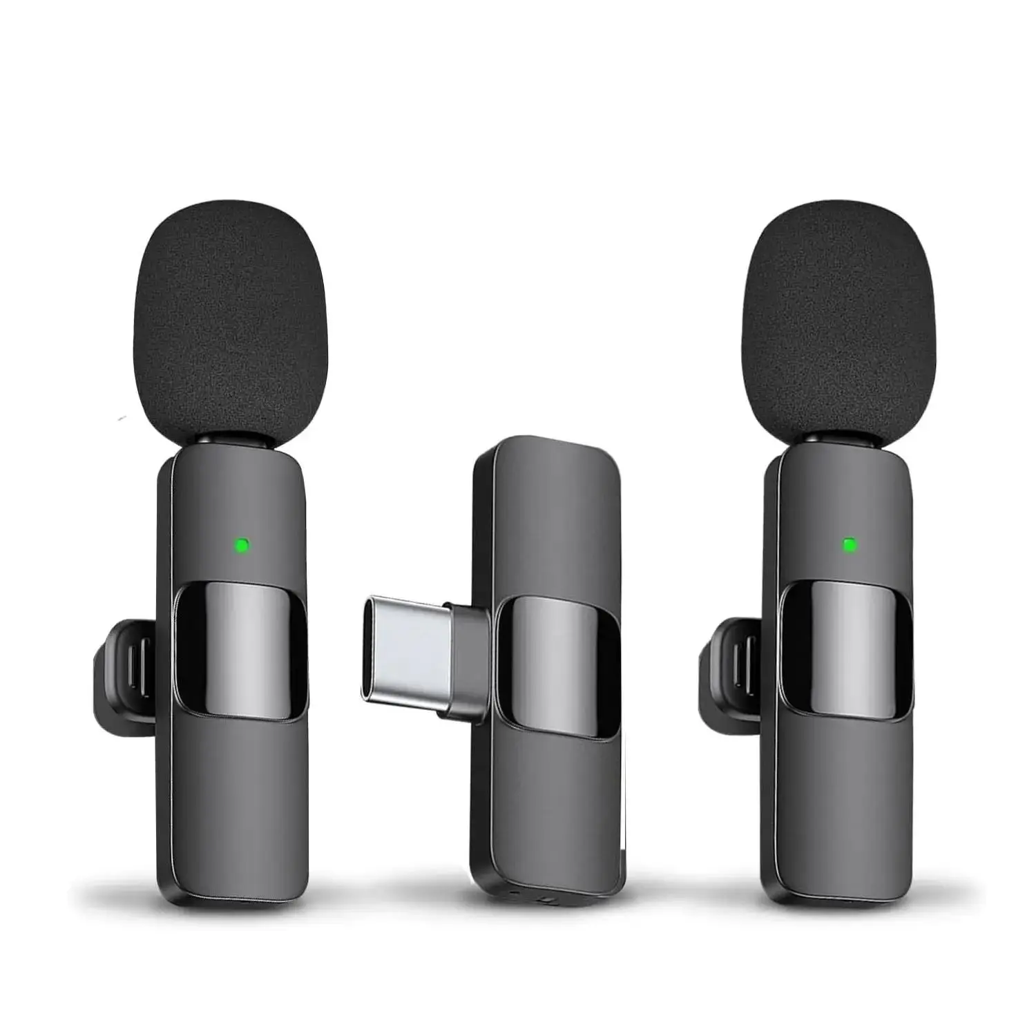 Wireless Lavalier Microphone, Rechargeable Wireless Microphone, Lapel Mic USB Mic for Video Recording, Teaching, Interviews, Podcast, Live Broadcasting Equipment, Live Streaming Mic, Wireless With Mic