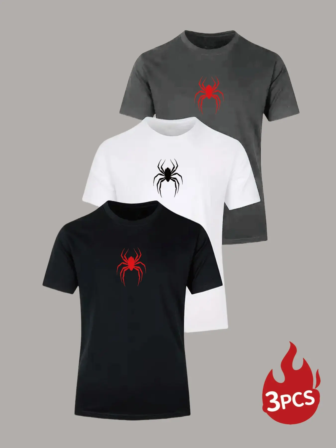 Men's Quick-Dry Sports Fitness T-Shirt Set, New Spider Print Short Sleeve, Round Neck, Lightweight Summer Top, Gym Running Basketball, Athletic Sportswear, Active Wear, Fitness Apparel, Activewear Clothes, Athletic Workout Clothing