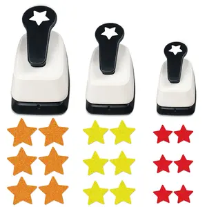 3pcs Paper Smooth Hole Puncher Cutter Tool Star Shapes 1 inch 25mm 5/8 inch 16mm 3/8 inch 9mm Set Kit for Paper Crafts Clearance for Cardmaking clearance for Scrapbooking for Arts and Crafts, Office Stationery Supplies