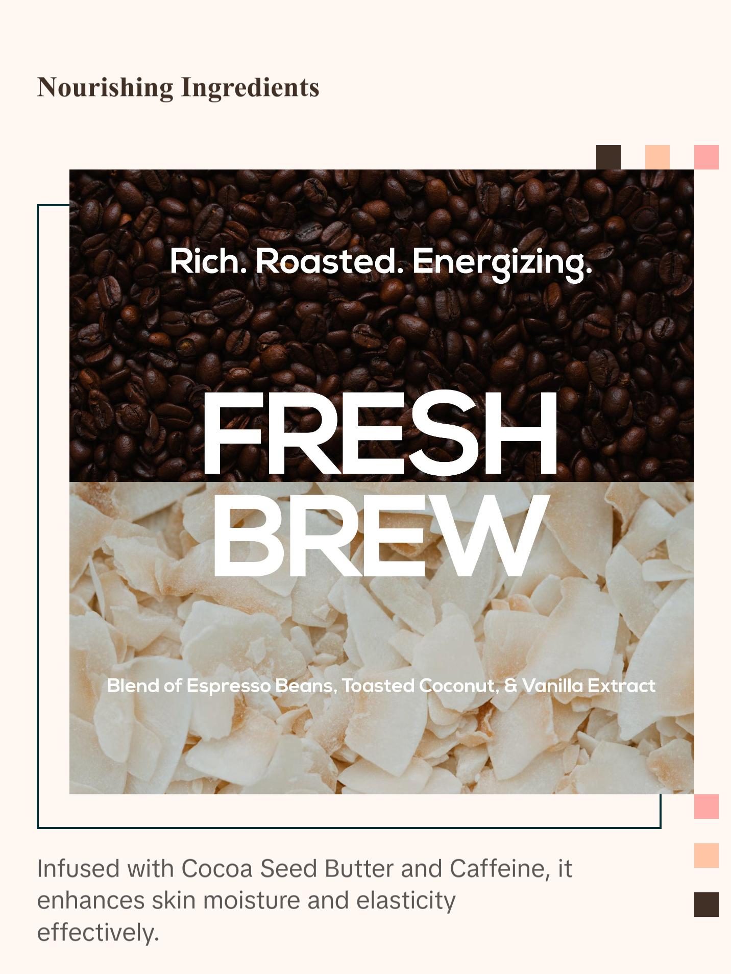 MARLOWE. No. 109 Energizing Coffee Soap Bar for Men - Fresh Brew Scented Body Soap Blend with Cocoa and Coconut Notes Caffeine Exfoliate Moisturize Cleanser Cleansing