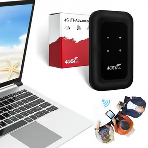 WiFi router, Micro SIM card slot, 150Mbps high-speed, up to 8 users, 2100mAh battery, portable size, suitable for laptops, phones, and supports desktops