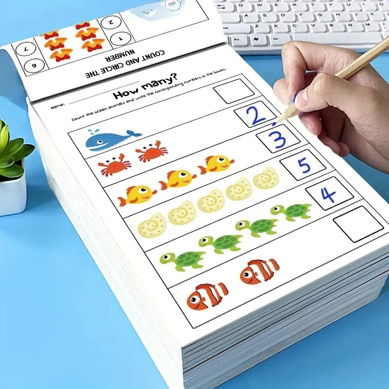 Interactive Math Workbook for Kids 2–4 | Number Tracing, Fun Addition & Subtraction, Counting Practice for Toddlers, Perfect for Pre-K, Homeschool & Classroom Learning