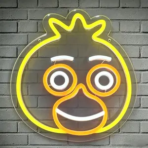 Wall-Mounted Cartoon Chicken LED Neon Sign, USB Powered Adjustable Light, Decorative Wall Lamp for Bedroom, Kids Room, Party, Gift