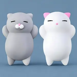 Squishy Cat Set - 2" Soft Silicone Kawaii Kitten Toys, 2026 Top Stress Relief Fidget Toys, Cute Easter Basket Stuffers, Egg Fillers & Party Favors Gift for Kids, Teens, Girls, Boys & Adults