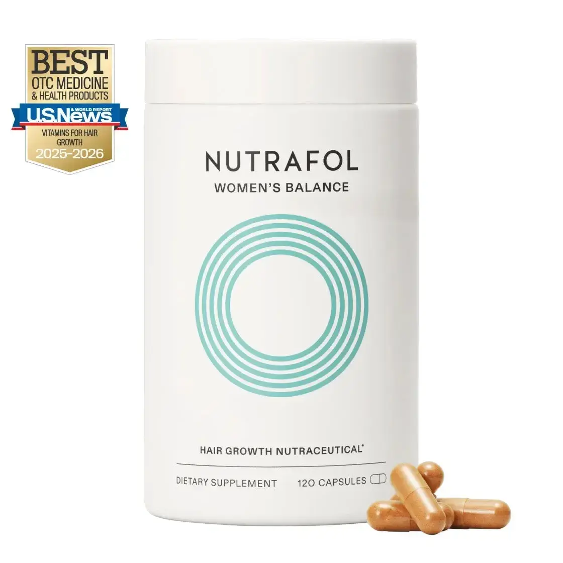 (Flash Sale 3 bottles)  Nutrafol Women's Balance Ages 45 and Up Hair Growth Supplements, Clinically Tested for Thicker Hair and Fuller Scalp Coverage, Dermatologist Recommended - 1 Month Supply