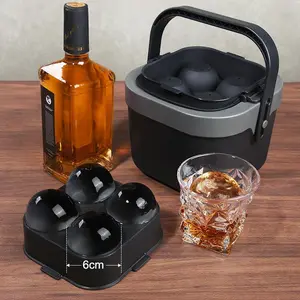Perfect Clear Ice Ball Maker | 2-Inch Large Ice Balls for Whiskey & Cocktails, Slow Melt, Ideal for Home Bars & Parties, Perfect Gift for MenOutdoorfunValentine's Day, gift