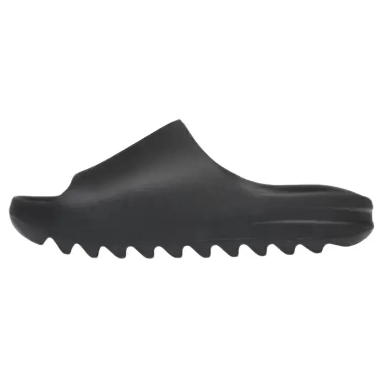 YEEZY YS 01 Round-Toe Flat Sandals Men‘s Black Comfortable Footwear for Everyday Wear