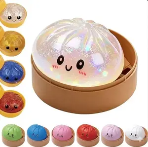 12-pack Glitter Series Expressive Big Dumpling Squishy - Blind Box, Mysecret Bun Fidget Toy, Soft TPR Material, Stress Relief, Unboxing Surprise,  Rare squishy Random Style per Pack. Perfect for graduation, great for students to exchange gifts.