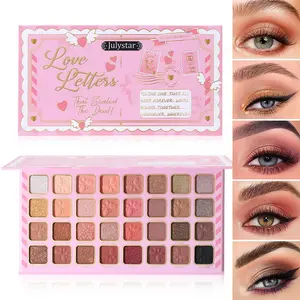 32-Color Pink Tone Eyeshadow Palette | Rosy Nude Matte Shimmer Finishes, Highly Pigmented Shades Blush & Eye Shadow Compact, Everyday Romantic Makeup Kit, Travel-Friendly Portable Cosmetic Set, Gift for Beginners & Teens