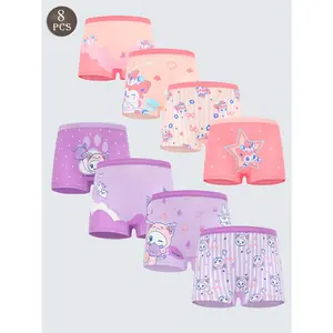 [8pcs Cotton Boxer] 8pcs Soft Cotton Girls Boxer Underwear |             Cute Cartoon Breathable Printed summer smash outfits Ghost Print Toddler Halloween Princess Tulle Dress Set with Accessories