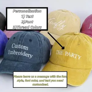 Personalized Text Hat, Custom Logo Embroidered Hat, Retro Baseball Hat, Vintage Style Trucker Hat,  Fathers Day Gift, Unisex Baseball Hat.