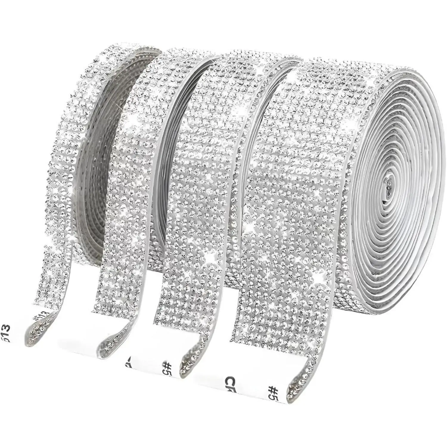4 Rolls Rhinestone Ribbon, 4 Yards Self Adhesive Rhinestone Strips with 2 mm Rhinestones, Bling  Ribbon for DIY Decoration  Shoes Clothes ()