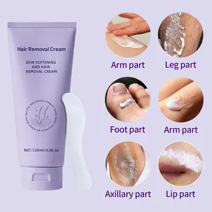 Body Hair Removal Cream - Gentle Formula - epilator 120ml - Iris & Suede Scented - Safe Up to 7 Days - Includes Spatula for Touch-Free Application