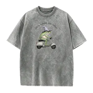 Graphic T-Shirt with Funny 'Off to Commit Tomfoolery' Frog Design, Casual 100% Cotton Top for Men & Women, Seamless & Lightweight