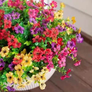 6-Color Artificial Flower (6/12pcs/set), UV Resistant Colorful Fake Flower, Decorative Bouquet for Home Garden Party Wedding Decor, Artificial Flowers Bouquet