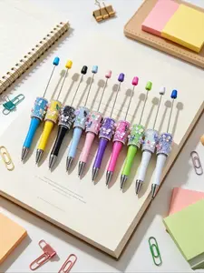 30-Piece Set Butterfly Crystal Bead Ballpoint Pens, 10 Extended Rods, 10 Refills, DIY Rhinestone Decorations, School Office Gift