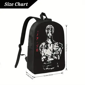 1pc ZOROD Unisex Oversized Vintage Backpack - Lightweight Polyester School Bag with Adjustable Straps, Zipper Closure & Multiple Compartments, Black with Red Accents, Casual Elegant Design for Students, Travel, Work, Backpack for School, Student Essential