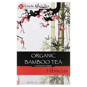 Uncle Lee's Tea Organic Bamboo Tea, Hibiscus, Caffeine Free, 18 Tea Bags, 1.02 oz (28.8 g)