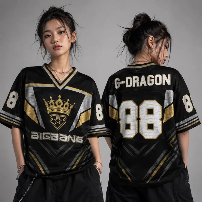 Kpop Inspired Mesh Jersey, Oversized Korean Streetwear Shirt, Breathable Concert Style Sports Tee, Music Fan Gift