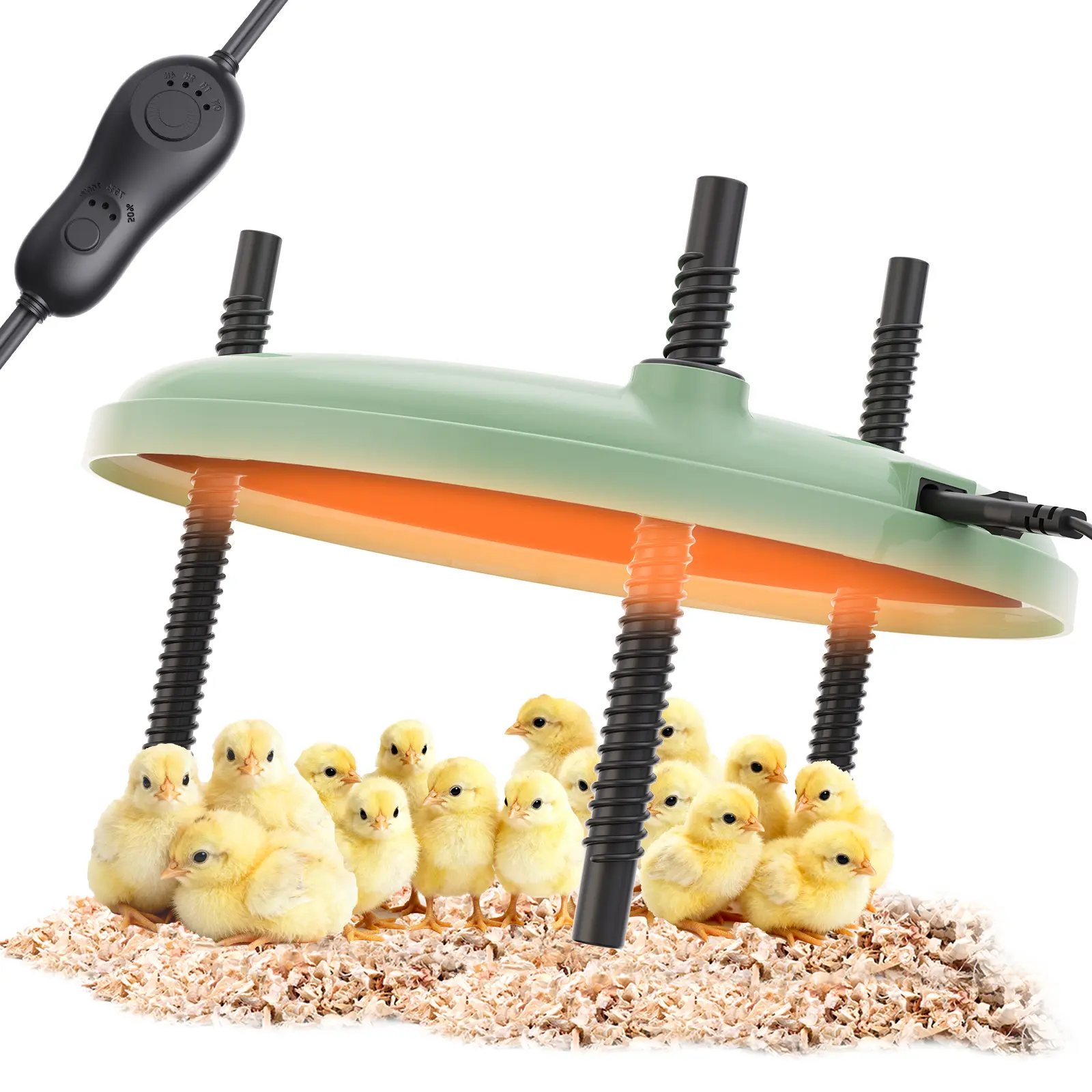 Brooder Heater Plate With Timer Control,Adjustable Height, 3 level Temperature  Warmer, Easy Clean, Safe Use Coop Heating Plate
