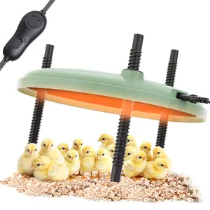 Brooder Heater Plate With Timer Control,Adjustable Height, 3 level Temperature  Warmer, Easy Clean, Safe Use Coop Heating Plate