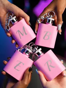Personalized 1oz Keychain Flask | Custom Mini Flask Party Favors | Bachelorette & Bachelor Party | Engraved Birthday Gift, Girls Night Out