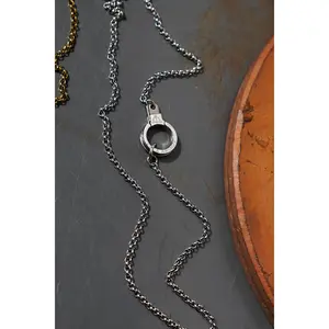 Round Link Chain Cuff Keeper Necklace