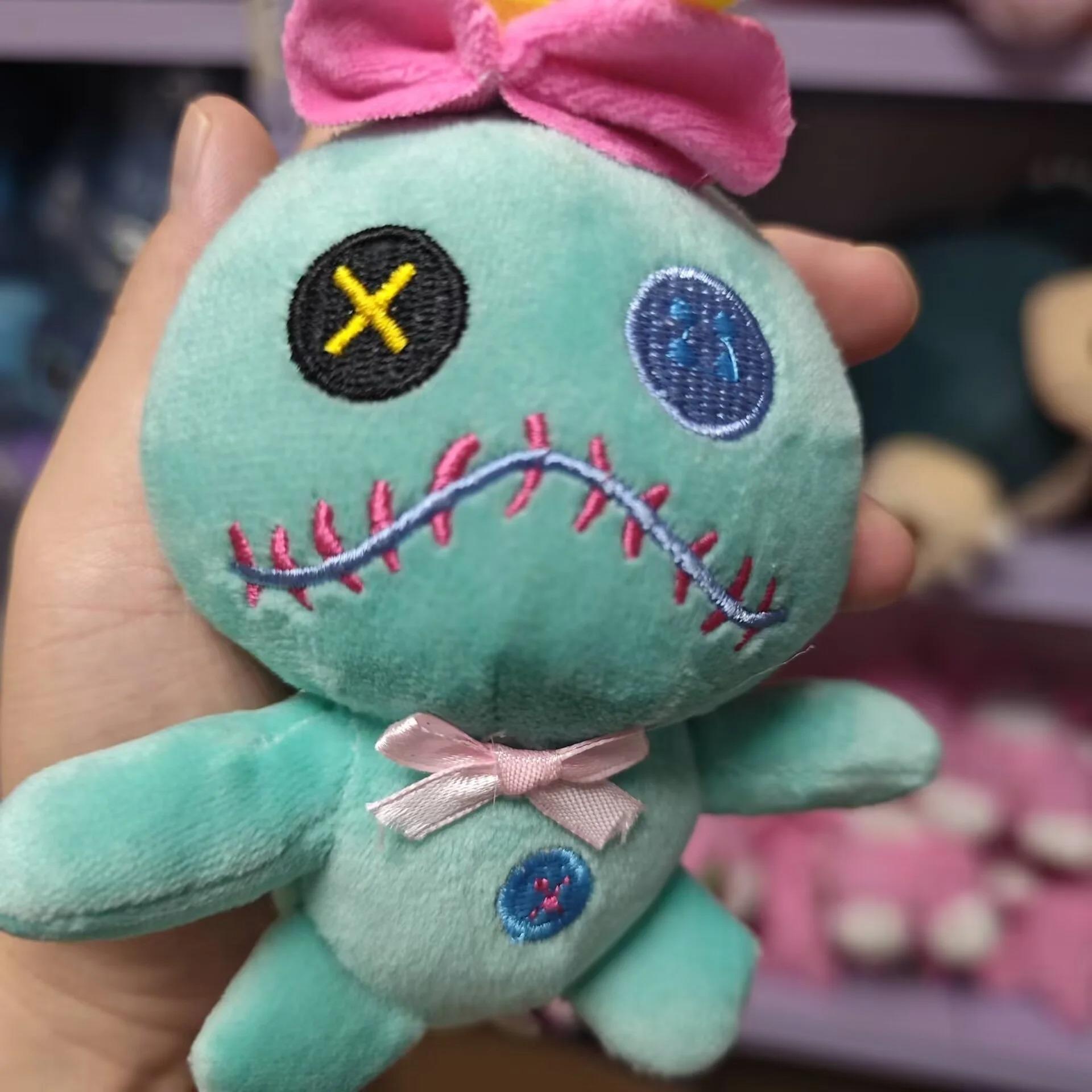 Scrump Plush Toys Pendant Cartoon Lilo and Stitch Plush Toys Soft Stuffed Kawaii Green Doll Xmas Gift For Boys