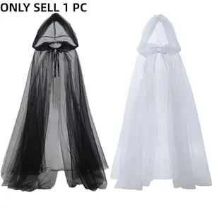 Wine Bride Cape, Witch Vampire Cosplay Gown, Halloween Double Layered Robe, Horror Party Costume, Festival Dress Up Props