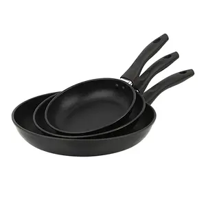 Mainstays 3-Piece Nonstick Aluminum Skillet Set, Black Finish Set of 3 Mainstays 3-Piece Nonstick Aluminum Skillet Set, Black Finish Set of 3