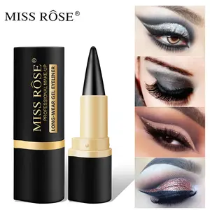 MISS ROSE Black matte quick drying eyeliner pen  eyeliner cream smoked makeup eye shadow girl eye makeup pencil holiday gift black gel eyeliner miss  rose Cosmetic Wife Lipliner