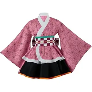Demon Slayer Nezuko Kamado Cosplay Costume – Anime Kimono Outfit, Perfect for Halloween, Cosplay, and Themed Parties!