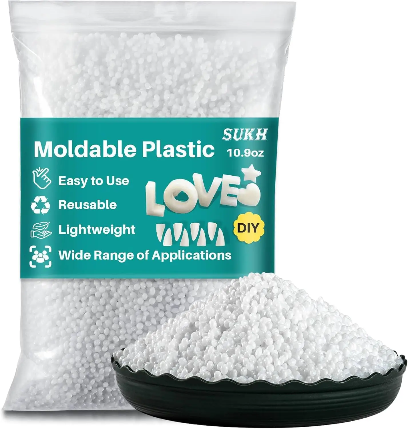 310G Moldable Thermoplastic Pellets - Reusable Meltable Thermal Beads for Halloween Vampire Teeth Fangs, Crafts, Temporary Repairs & Modeling (Oral Care & DIY Supplies), Cosplay
