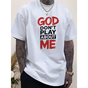 God Won'T Play With Me T-Shirt, Summer Cotton Top Short-Sleeve T-Shirt, good Graphic Tee, Unisex, Street Casual Wear, Soft, Comfortable, Top men soft cotton 
